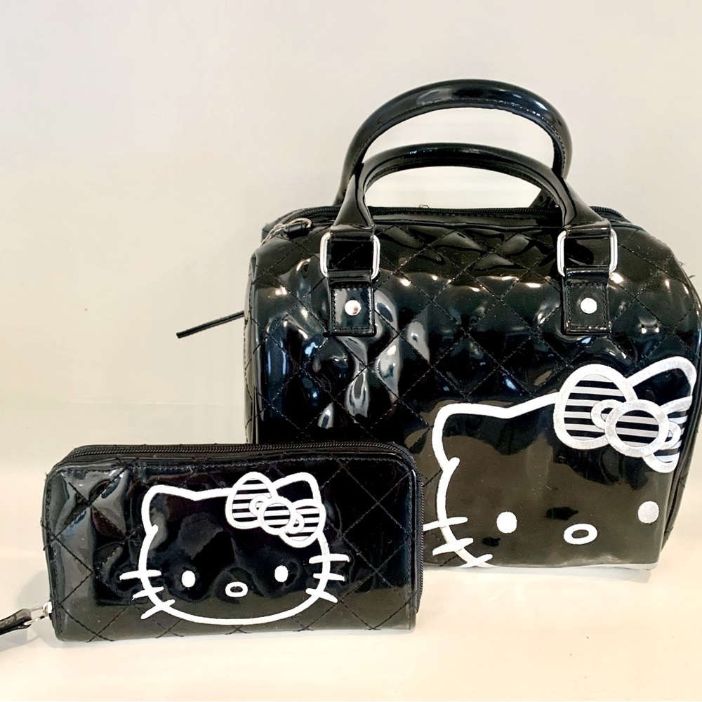 Hello Kitty Embossed Handbag with matching Wallet Nwot